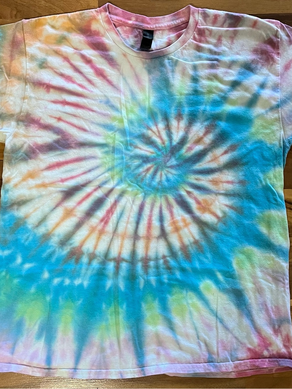 Unisex Tie-Dye Spiral Short Sleeve Tee - Multicolored